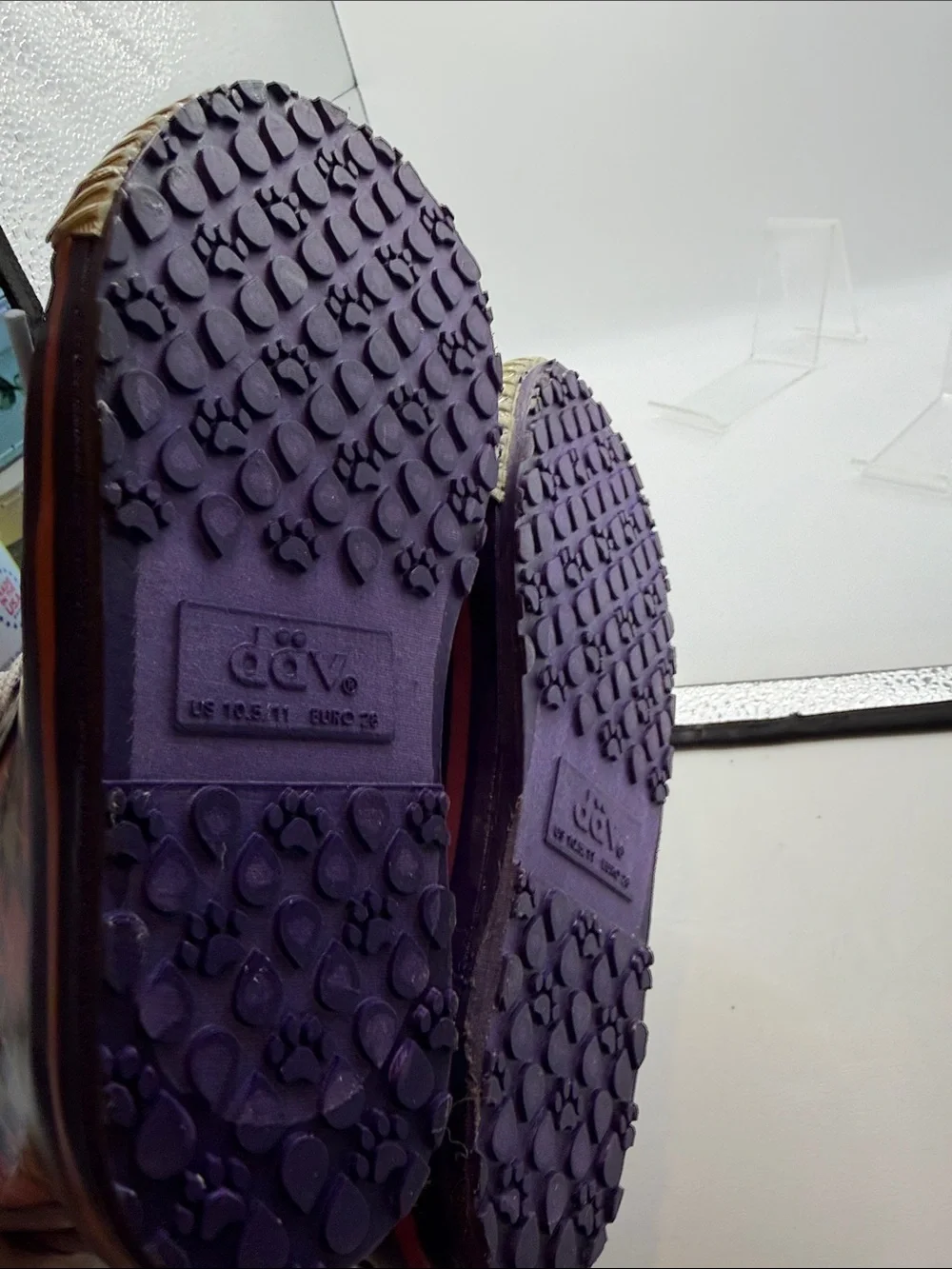 Dav Kids Purple Argyle Lace-Up Rubber Rain Boots Size 11C Retro